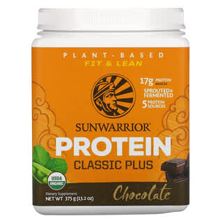 Sunwarrior, Classic Plus Protein, Organic Plant Based, Chocolate, 13.2 oz (375 g)