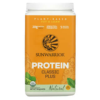Sunwarrior, Protein Classic Plus, Plant Based, Natural, 1.65 lb (750 g)