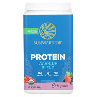 Sunwarrior, Warrior Blend 蛋白質，有機植物基，漿果味，1.65 磅（750 克）