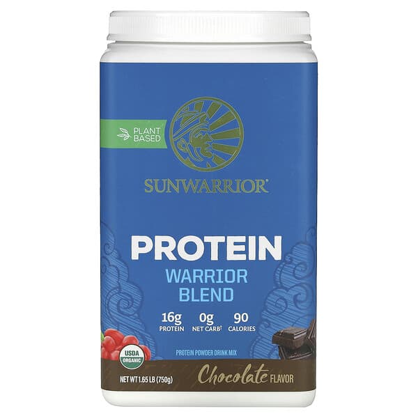 Sunwarrior Warrior Blend, Protein, Chocolate, 1.65 lb (750 g)