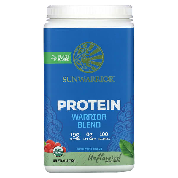 Sunwarrior Warrior Blend, Protein, Unflavored, 1.65 lbs (750 g)