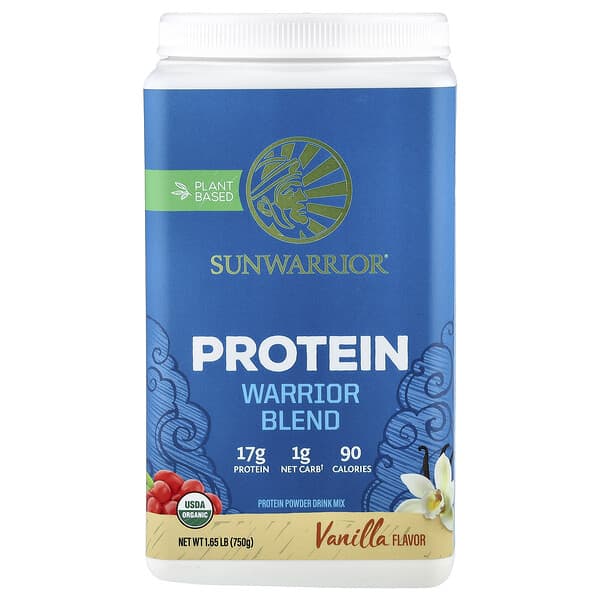 Sunwarrior Warrior Blend, Protein, Vanilla, 1.65 lb (750 g)