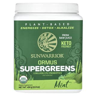 Sunwarrior, Ormus Supergreens, Menthe, 450 g