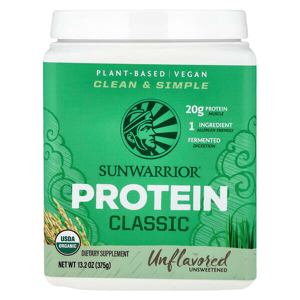 Sunwarrior, Classic Protein, Unflavored, 13.2 oz (375 g)