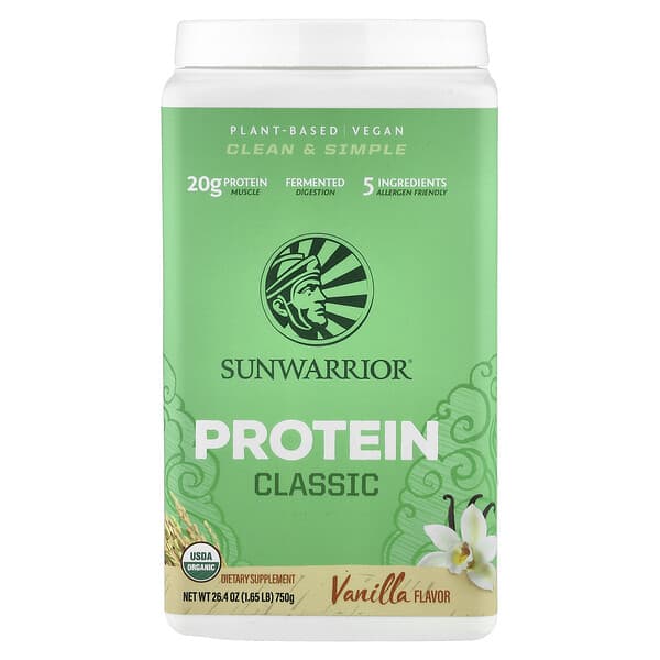 Sunwarrior, Classic Protein, Vanilla, 1.65 lb (750 g)