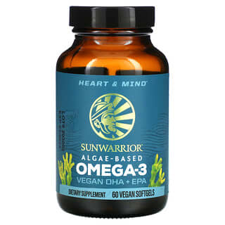 Sunwarrior, أوميجا-3؛ أحماض الدوكوهكساينويك + الإيكوسابنتاينويك النباتية، 60 كبسولة هلامية نباتية