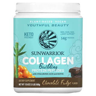 Sunwarrior, Collagen Building Protein Peptides, Chocolate Fudge, 1.1 lb (500 g)