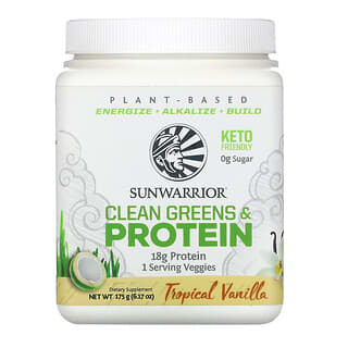 Sunwarrior, Clean Greens & Protein，熱帶香草，6.17 盎司（175 克）