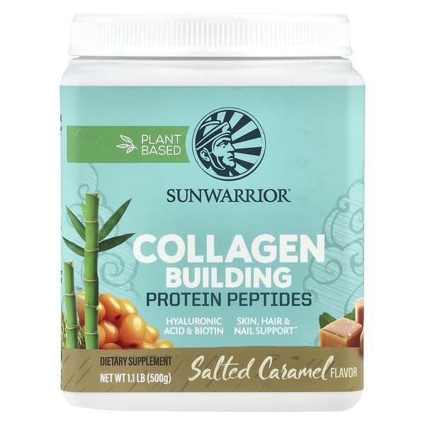 Sunwarrior Collagen Building Protein Peptides, Salted Caramel, 1.1 lb (500 g)
