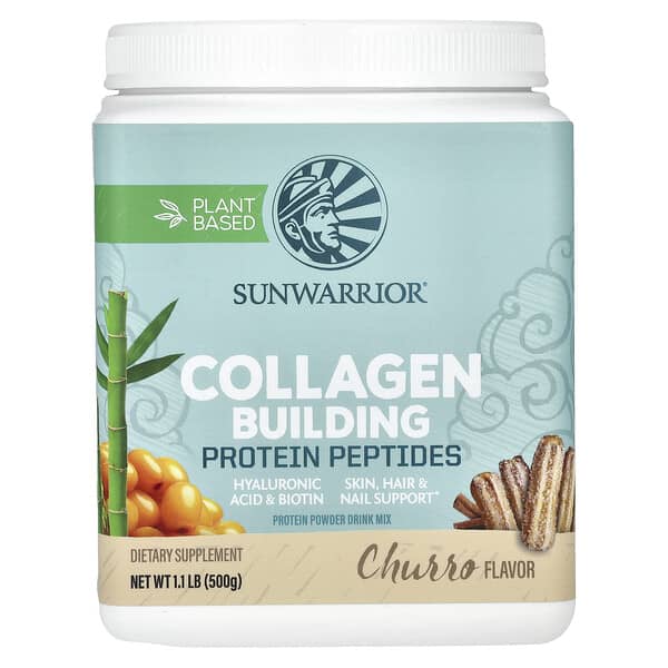 Sunwarrior Collagen Building Protein Peptides, Churro, 1.1 lb (500 g)