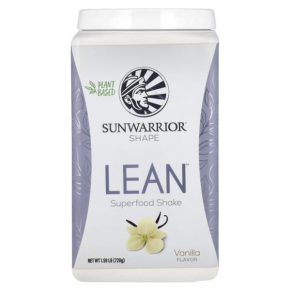 Sunwarrior, Lean™ 슈퍼 푸드 셰이크, 바닐라 맛, 720g(1.59lb)