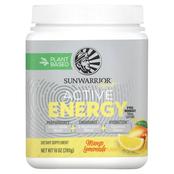 Sunwarrior, 運動，鍛煉前活性能量配方，芒果檸檬水味，10 盎司（285 克）