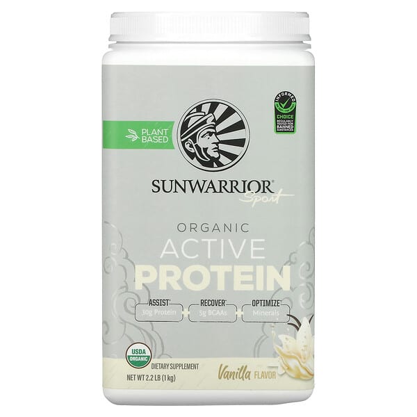 Sunwarrior Sport, Organic Active Protein, Vanilla, 2.2 lb (1 kg)