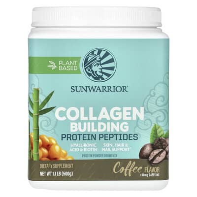 Sunwarrior, Collagen-Building Peptides, Coffee Flavor, 1.1 lb (500 g)