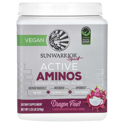 Sunwarrior, Sport, Active Amino Acids, Dragon Fruit, 1.25 lbs (570 g)