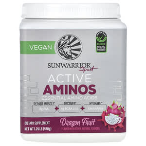 Sunwarrior, Sport, Active Aminos, Dragon Fruit, 1.25 lbs (570 g)