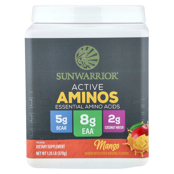 Sunwarrior, Sport, Suplemento de aminoácidos activos, Mango, 570 g (1,25 lb)