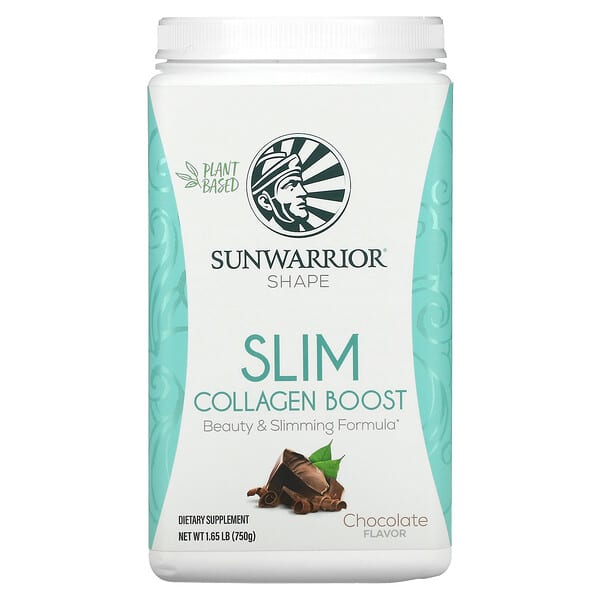 Sunwarrior Shape Slim Collagen Boost Chocolate 1 65 Lb 750 G   8 