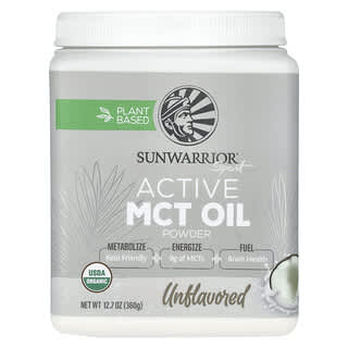 Sunwarrior, Sport, Aceite de MCT activo en polvo, Sin sabor, 360 g (12,7 oz)
