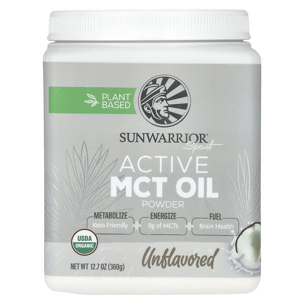 Sunwarrior, Sport, Active MCT Oil Powder, Unflavored, 12.7 oz (360 g)