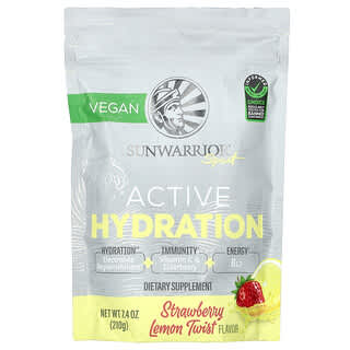 Sunwarrior, Sport, Hydratation active, Twist fraise et citron, 210 g