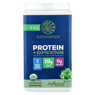 Sunwarrior, Warrior Blend, Protein + Greens, Unflavoured, 1.65 lb (750 g)
