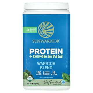 Sunwarrior, Warrior Blend, Protein + Greens, Unflavored, 1.65 lb (750 g)