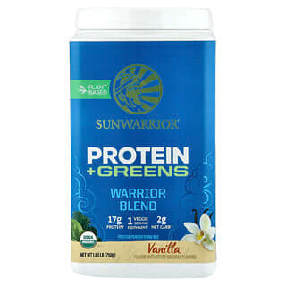 Sunwarrior, Warrior Blend, Protein + Greens, Vanilla, 1.65 lb (750 g)