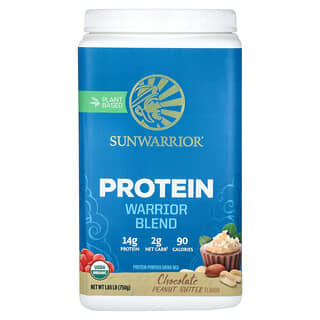 Sunwarrior, Warrior Blend, Proteína, Manteiga de Amendoim com Chocolate, 750 g (1,65 lb)