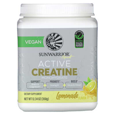 Sunwarrior, Sports, Active Creatine Monohydrate, Lemonade Flavor, 12.34 oz (350 g)