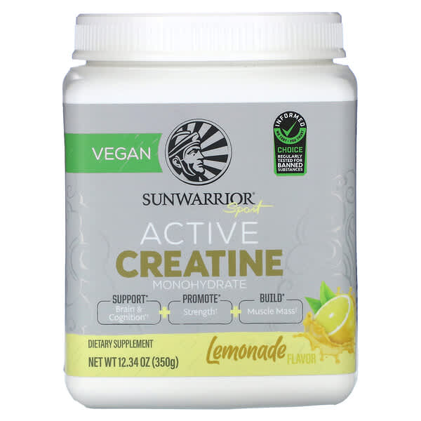 Sunwarrior, Sport, Active Creatine Monohydrate, Lemonade , 12.34 oz (350 g)
