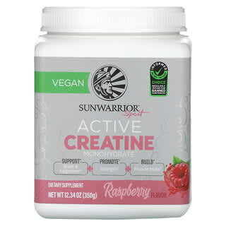 Sunwarrior, Sport, Créatine monohydrate active, Framboise, 350 g
