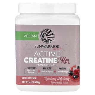 Sunwarrior, Desporto, Active Creatine For Her, Raspberry Elderberry Lemonade, 400 g (14,1 oz (400 g)