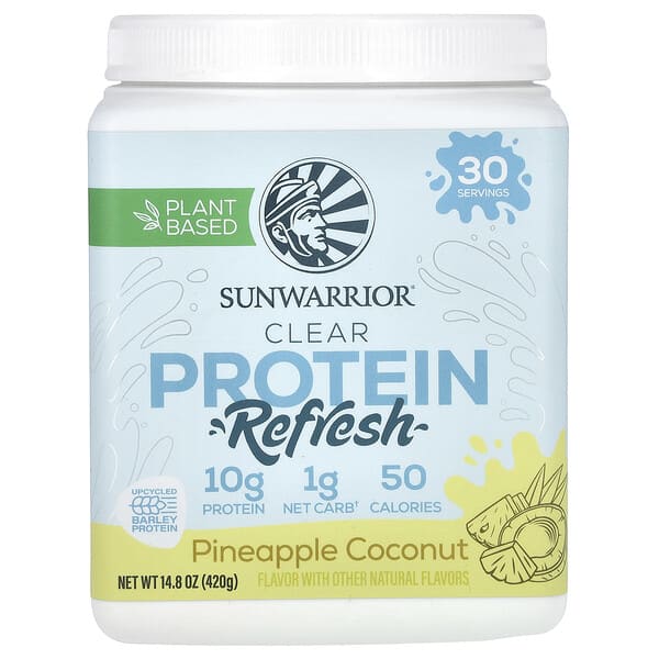 Sunwarrior Clear Protein Refresh, Pineapple Coconut, 14.8 oz (420 g)