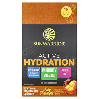 Sunwarrior, स्पोर्ट, एक्टिव हाइड्रेशन, जूसी अनानास, 18 पैकेट, 7 g