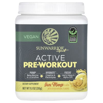 Sunwarrior, Sports Series, Active Pre-Workout, Grapefruit Mango Flavor, 11.1 oz (315 g)
