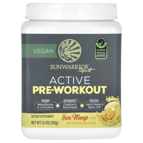 Sunwarrior Sport, Active Pre-Workout, Yuzu Mango, 11.1 oz (315 g)