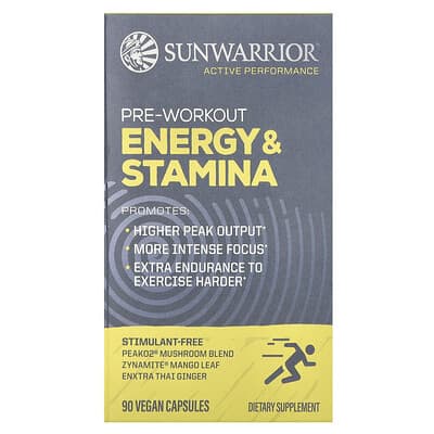 Sunwarrior, 鍛鍊前配方，能力和精力，90 粒全素膠囊