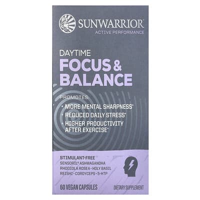 Sunwarrior, Daytime Focus and Balance, 60 Vegan Capsules