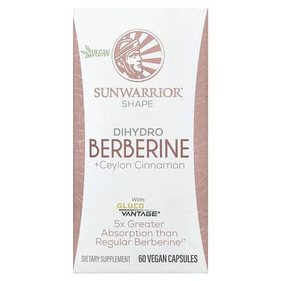 Sunwarrior, Shape, Dihydroberberine + Ceylon Cinnamon, 60 Vegan Capsules