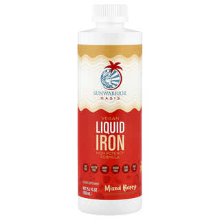 Sunwarrior, Oasis, Hierro líquido, Para niños de 4 años en adelante, Bayas mixtas, 450 ml (15,2 oz. líq.)