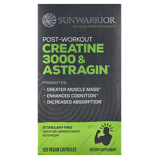 Sunwarrior, Creatina 3000 Astragin® para después del entrenamiento, 120 cápsulas veganas