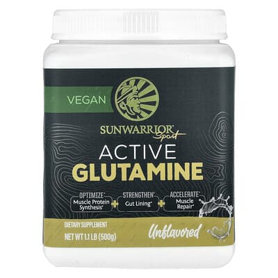 Sunwarrior, Sport, Active Glutamine, Unflavored , 1.1 lbs (500 g)