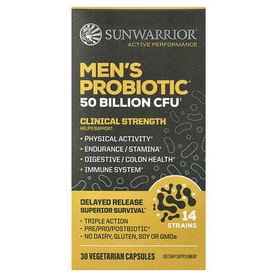 Sunwarrior, Men's Probiotic, 30 Vegetarian Capsules