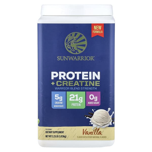 Sunwarrior, Protein + Creatine, Vanilla, 2.23 lb (1.013 kg) — product photo 1
