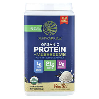Sunwarrior, Kasvipohjainen luomuproteiini + sienet, vanilja, 912,3 g