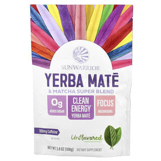 Sunwarrior, Super mélange de yerba maté et de matcha, Non aromatisé, 108 g