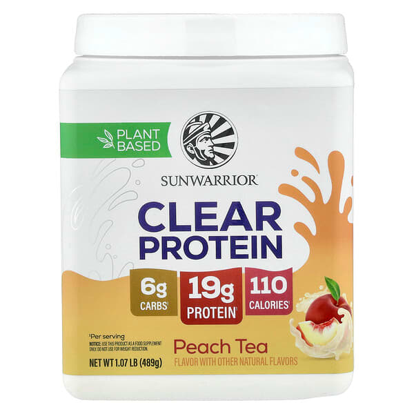 Sunwarrior, Clear Protein, Peach Tea, 1.07 lb (489 g)
