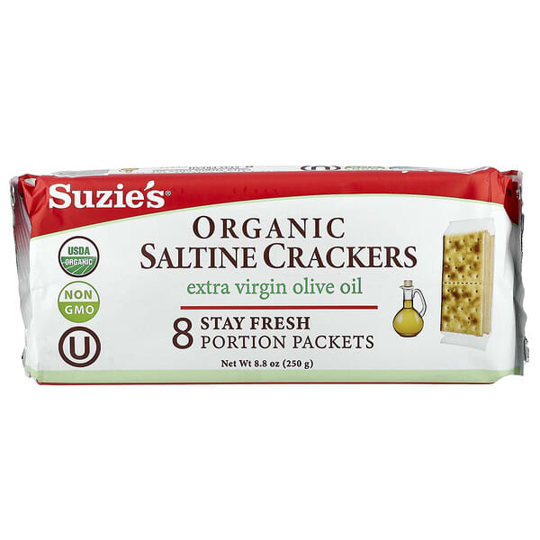 Suzie's, Organic Saltine Crackers, Extra Virgin Olive Oil, 8.8 oz (250 g) — product photo 1