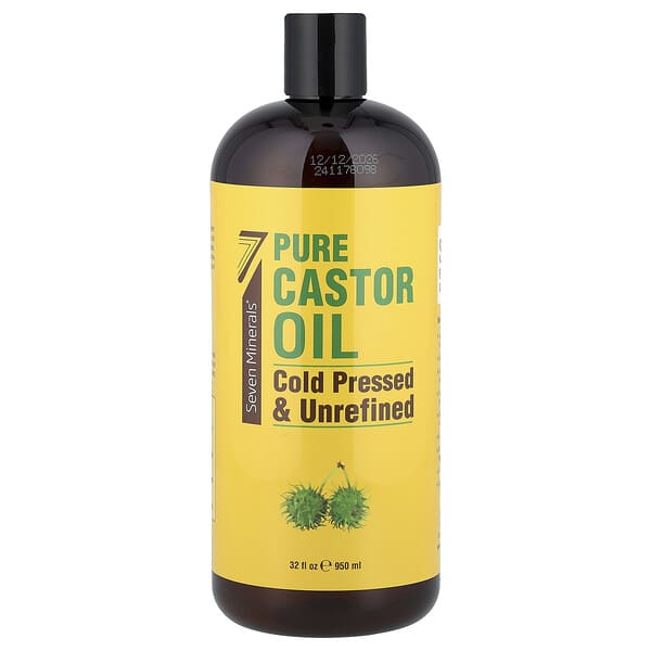 Seven Minerals, 퓨어 캐스터오일, 냉압착 및 비정제, 무향, 950ml(32fl oz)
